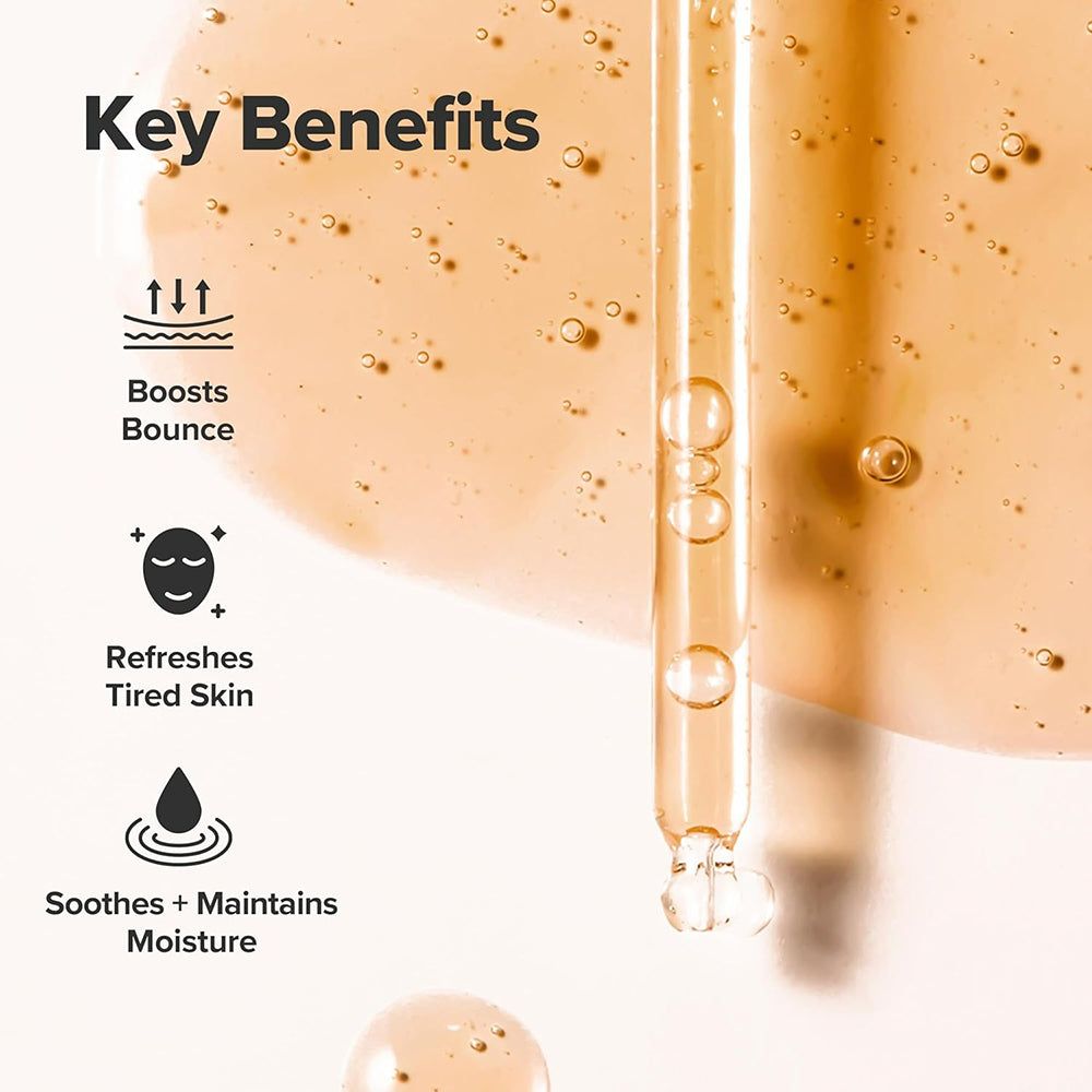 Beauty of Joseon Revive Serum: Pipet met goudkleurig serum en tekst over voordelen zoals 'Boosts Bounce'.