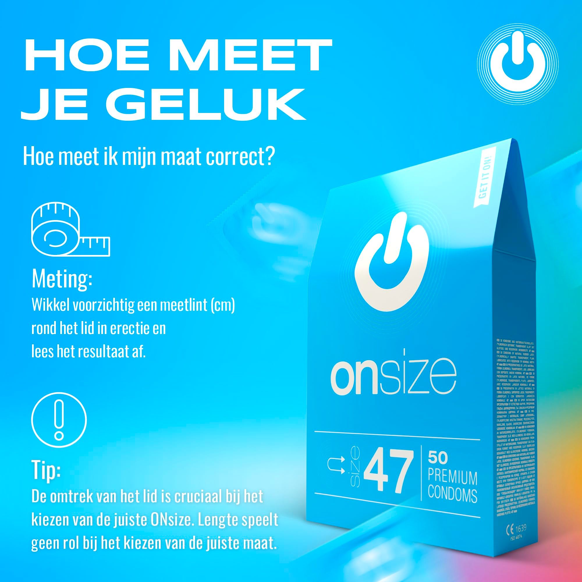 Instructies voor het meten van de penislengte voor condoommaat.