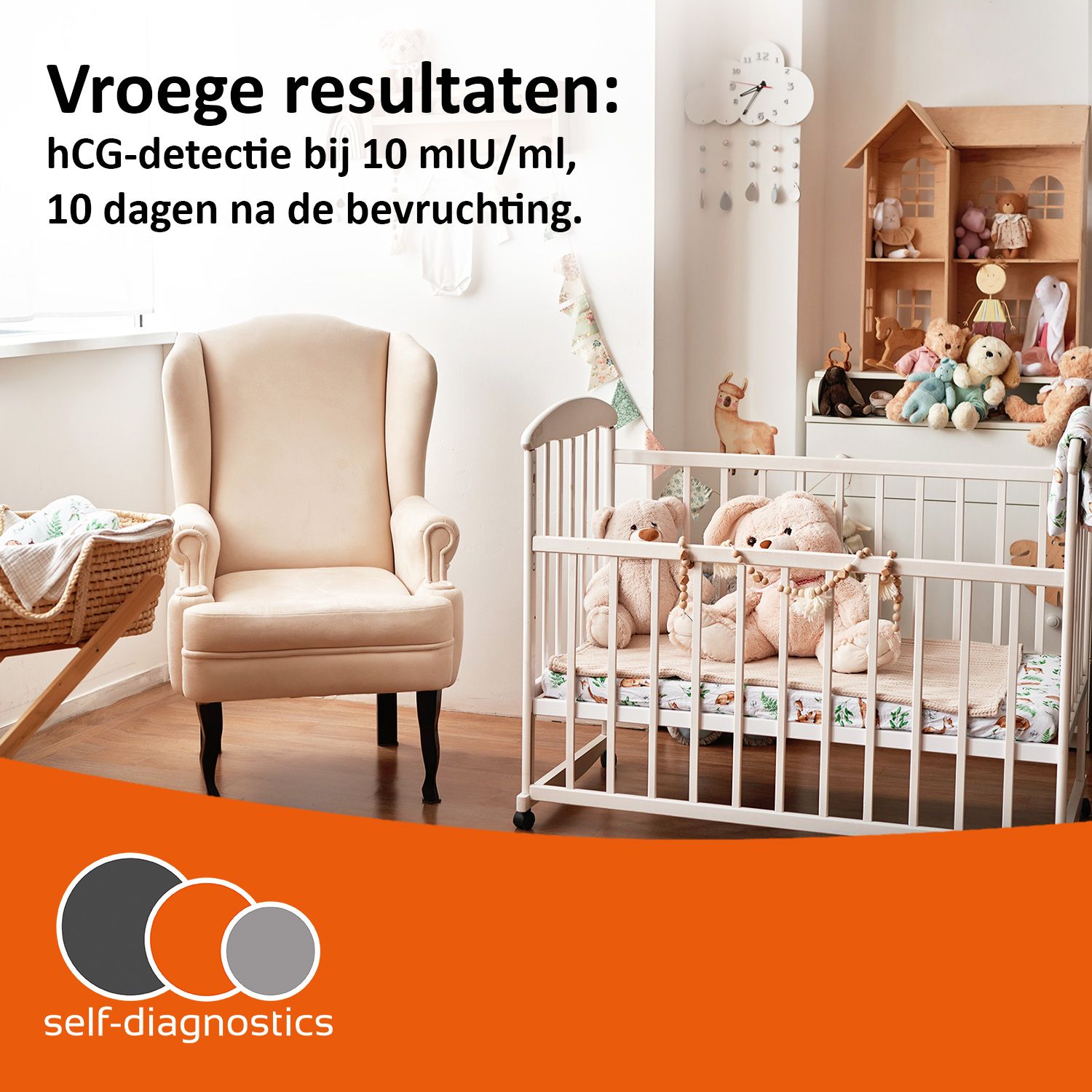 self-diagnostics Zwangerschapstest Vroege Test hCG 10 miu/ml