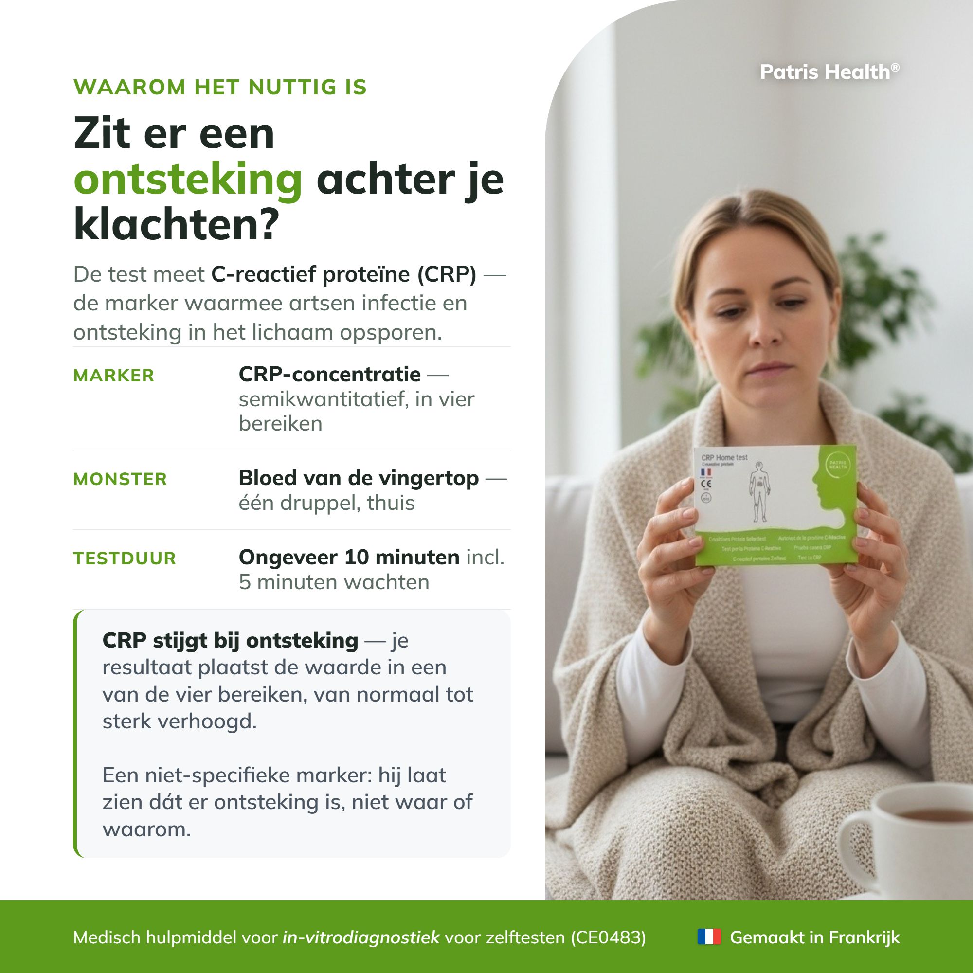 Nederlandse versie: Waarom het nuttig is - Uitleg over het nut van de CRP sneltest.