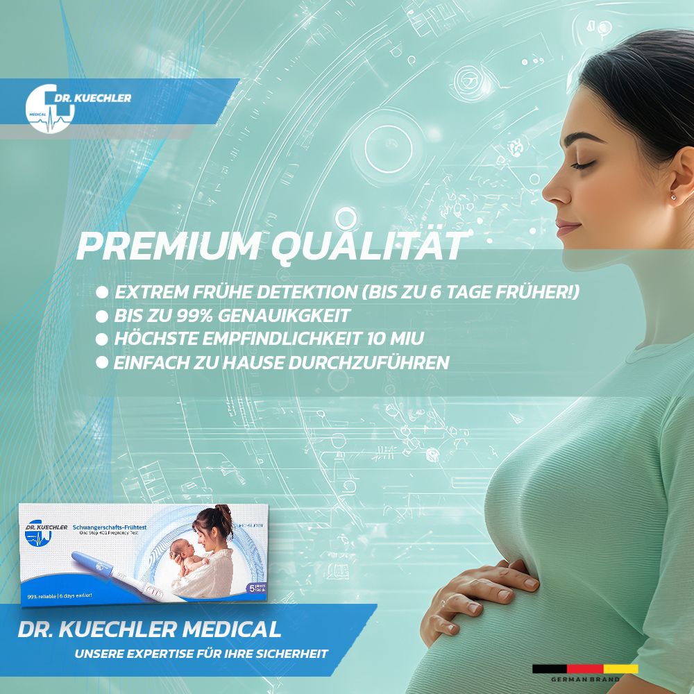 Test de grossesse Dr. Kuechler: Détection précoce, haute sensibilité.