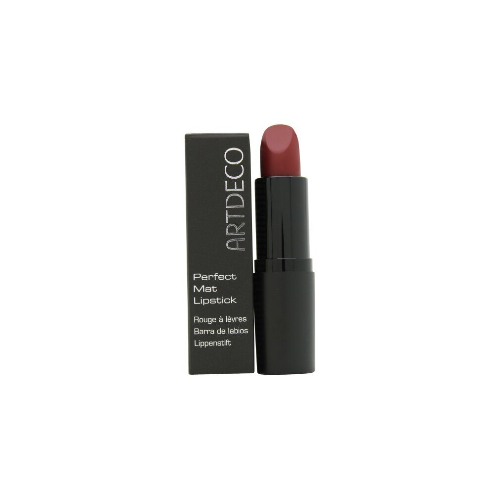 Rouge à lèvres mat ARTDECO, couleur 134 Dark Hibiscus, avec emballage.