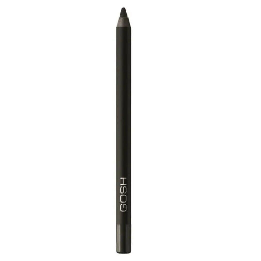 GOSH Velvet Touch Eyeliner Waterproof 022 Carbon Black. Zwarte eyeliner potlood met GOSH erop.