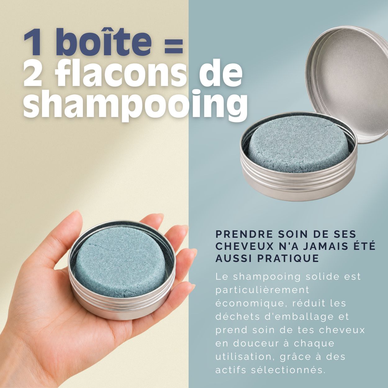 VitalizeNature Ocean Therapy Barre de Shampooing – Extraits d’algues & huile d’olive