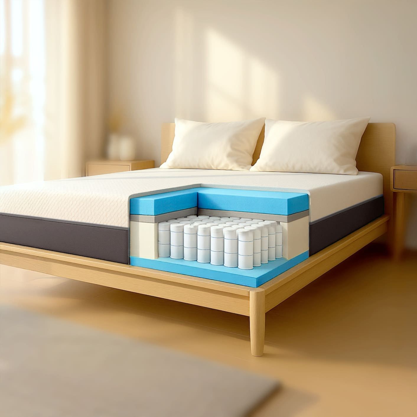 The White Stone Matras 180x200 Visco-elastisch Schuim en Waterfoam Hoog 22 cm