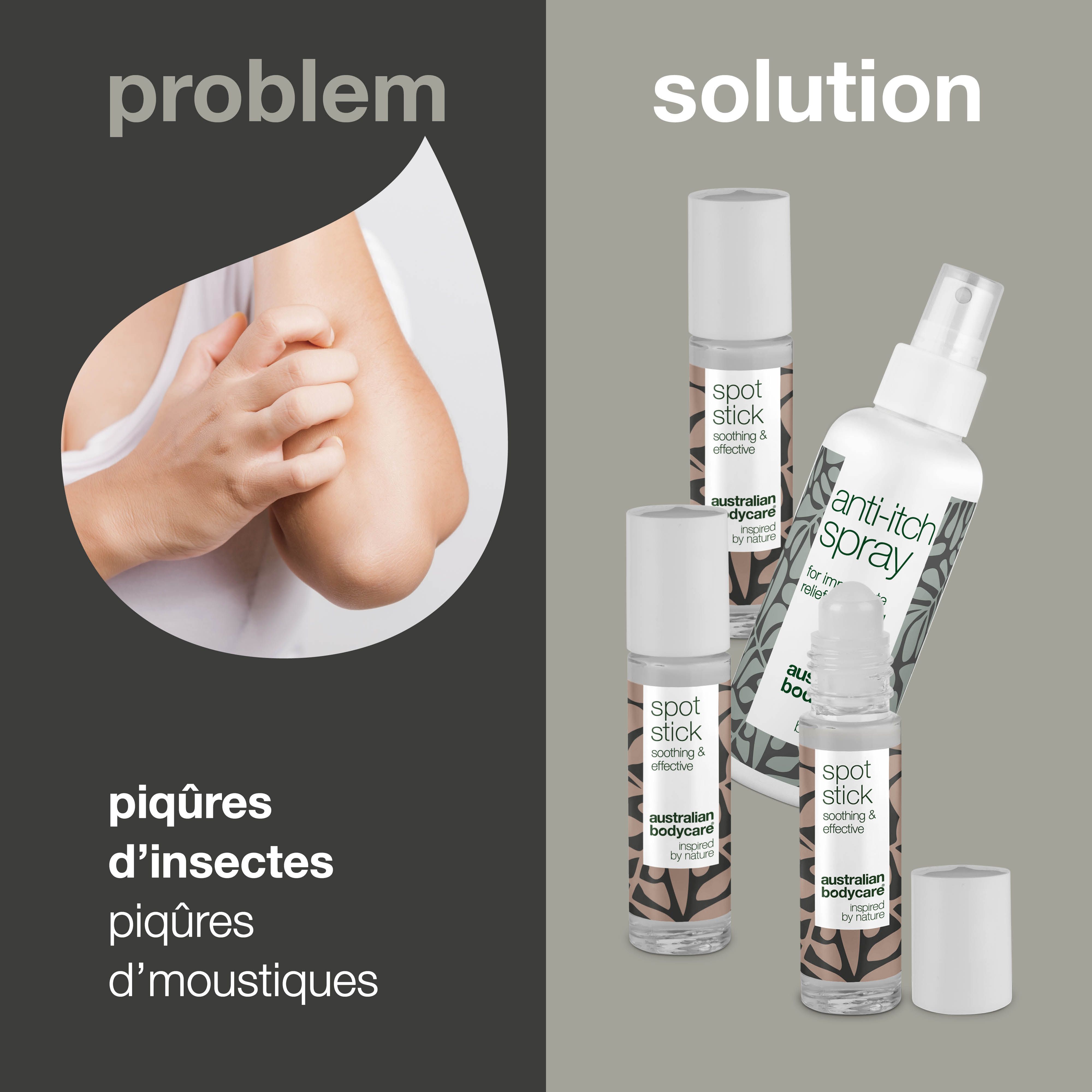 Collage avec personnes et produits. Différentes personnes tenant des produits. Australian Bodycare.
