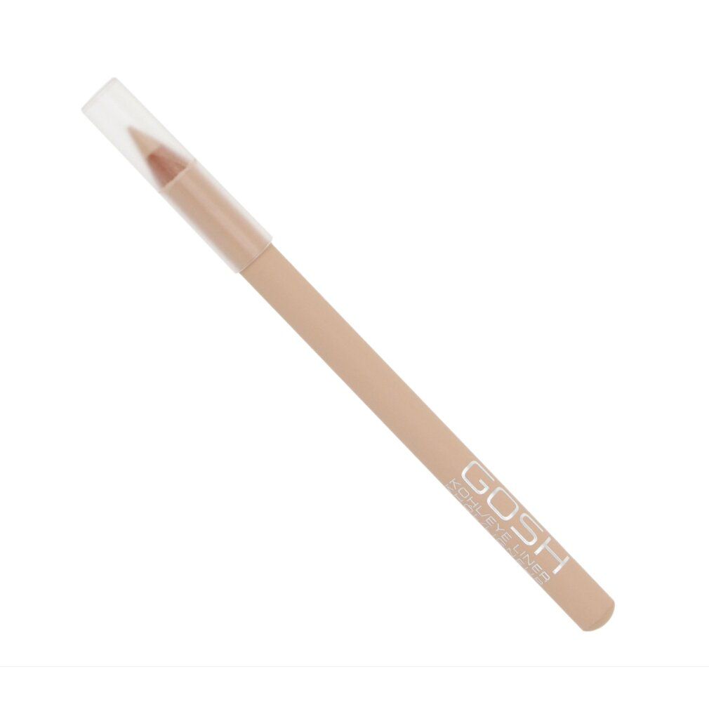 Gosh Kohl Eyeliner in Off White met transparante dop. Beige potlood met zilveren tekst.