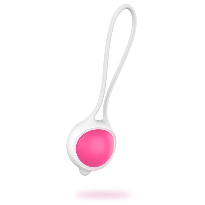 Bille en silicone blanc avec une bille rose et une boucle.