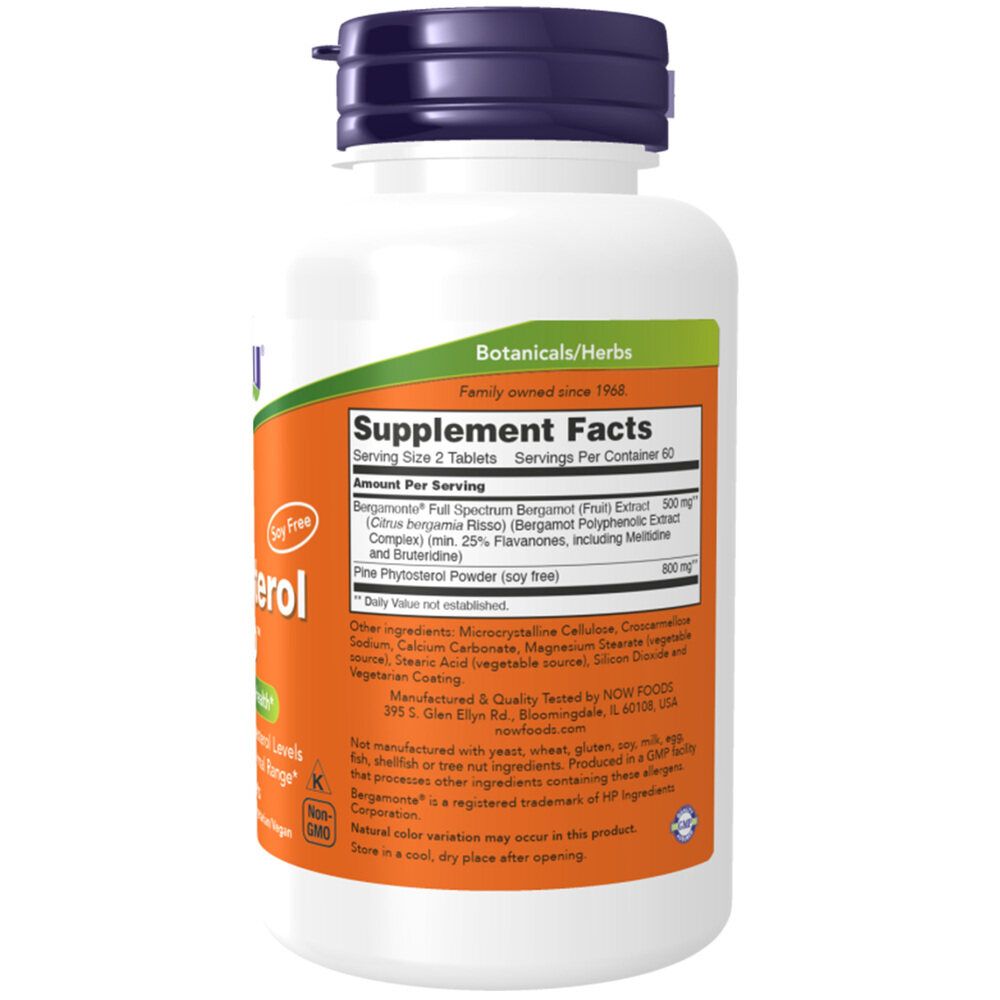 Dos du flacon. Inscription: Supplement Facts, Botanicals/Herbs. Contient ingrédients et informations nutritionnelles. Étiquette blanche.