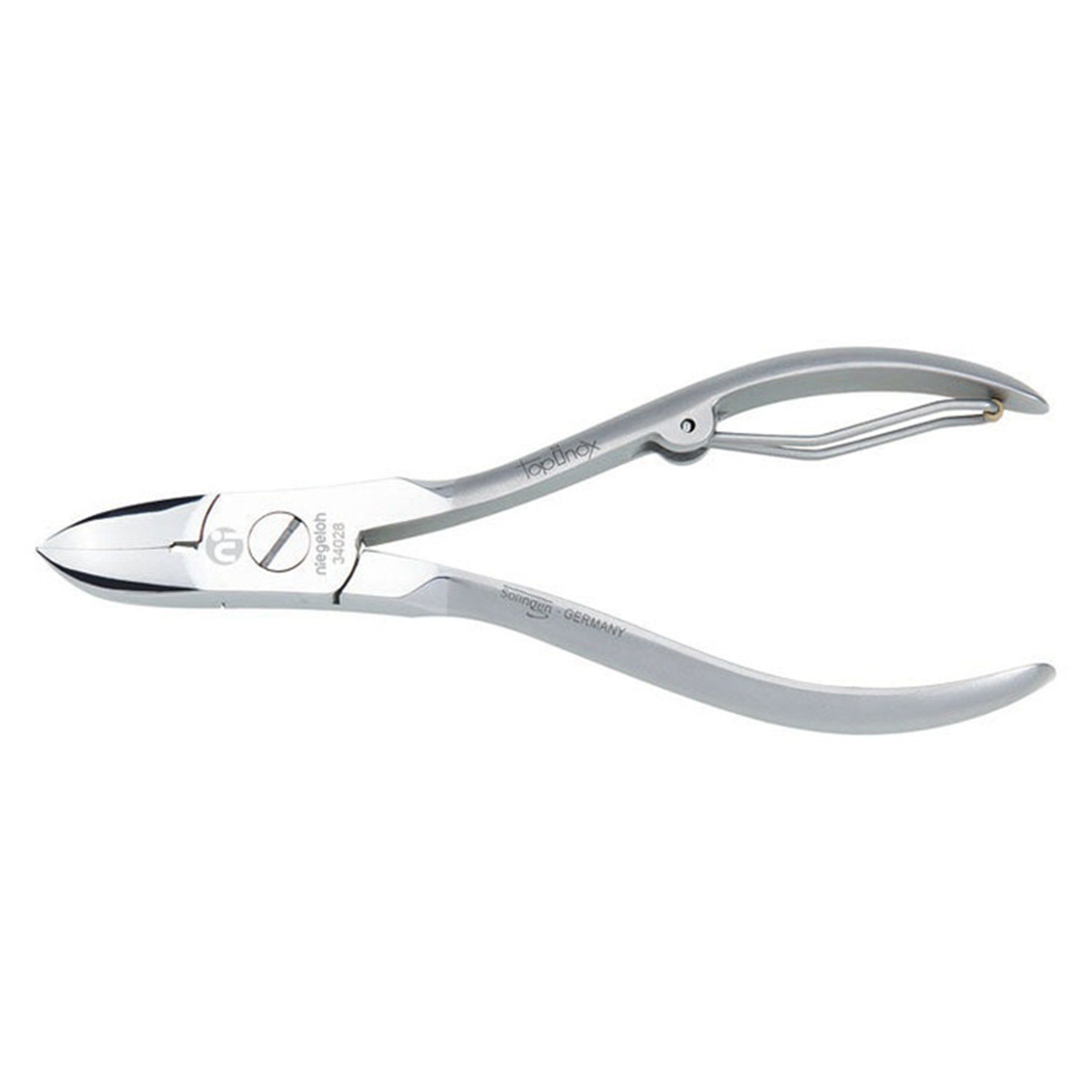 Pinces à ongles Niegeloh Solingen en métal avec lames courbées et fermeture à ressort.
