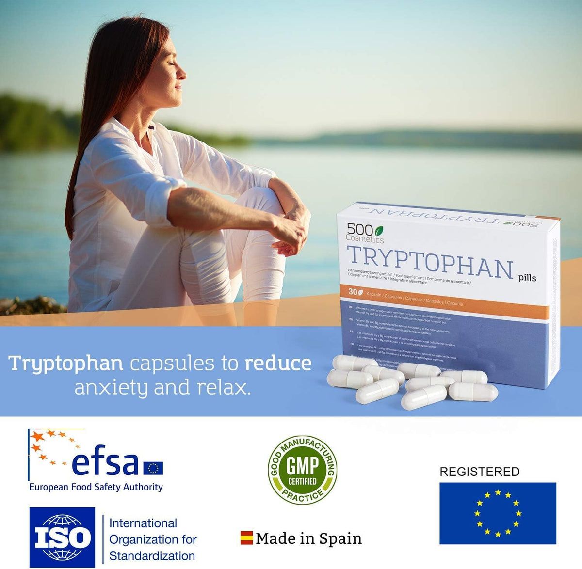 500Cosmetics Tryptofaan ontspanning & angstcontrole