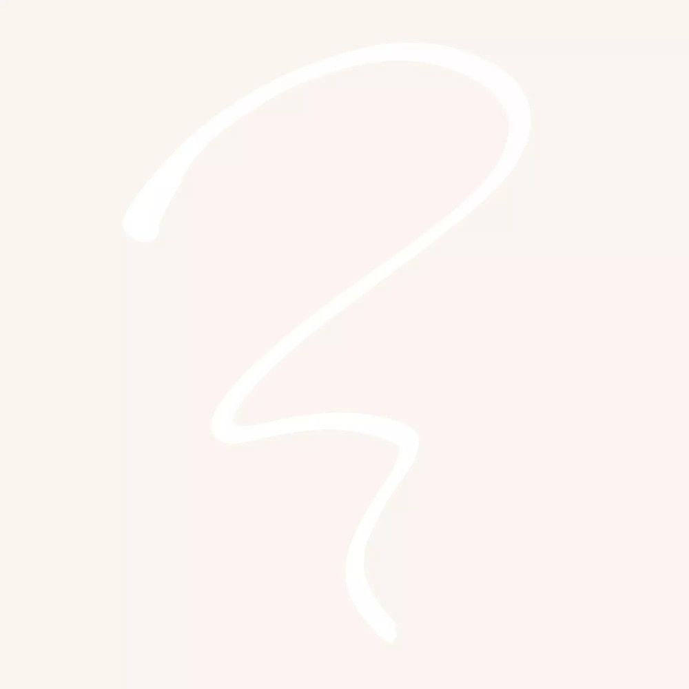 Trait d'eyeliner blanc sur fond clair. Forme incurvée.