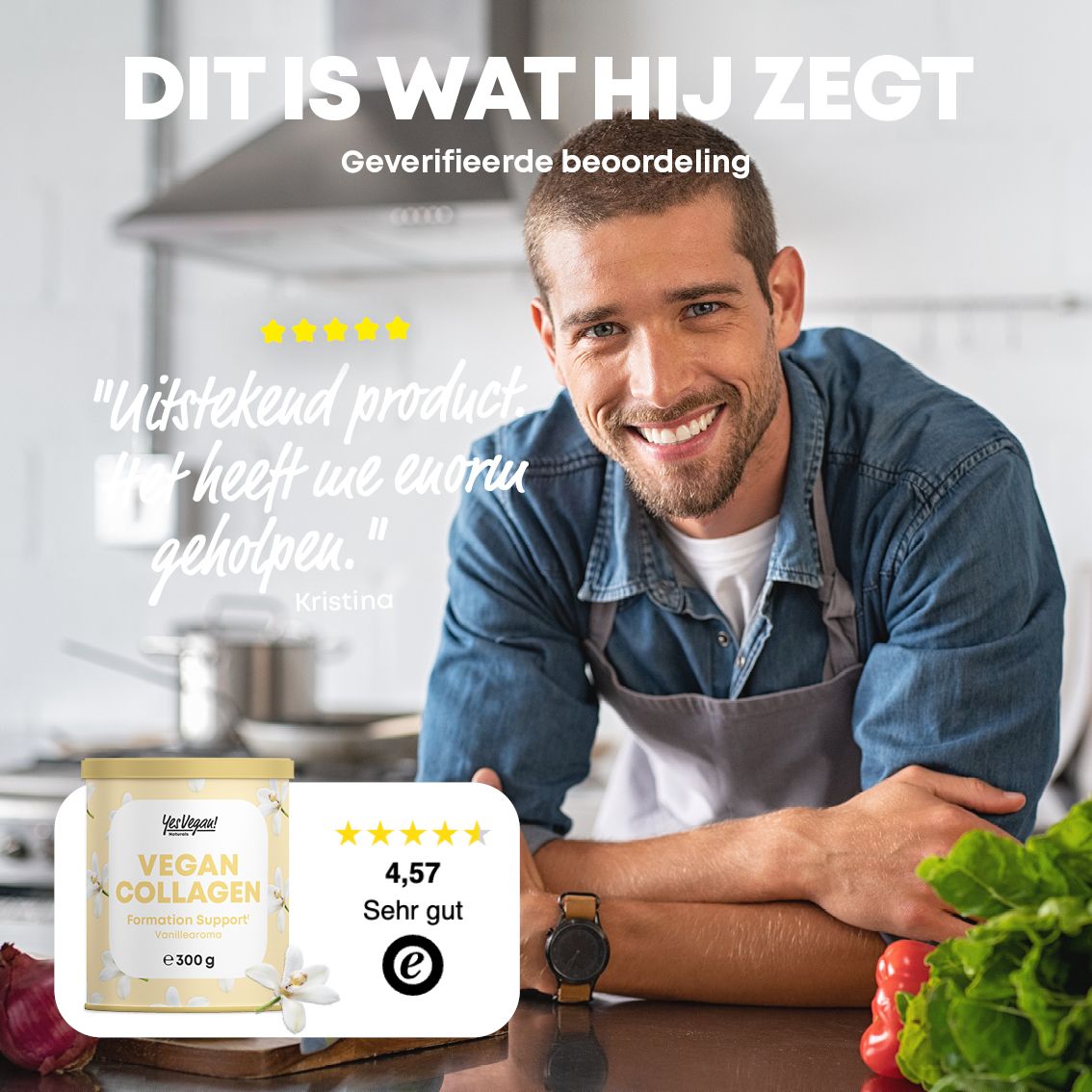 Vergelijking van vegan collageenpoeder vanille met alternatieven (Italiaans).