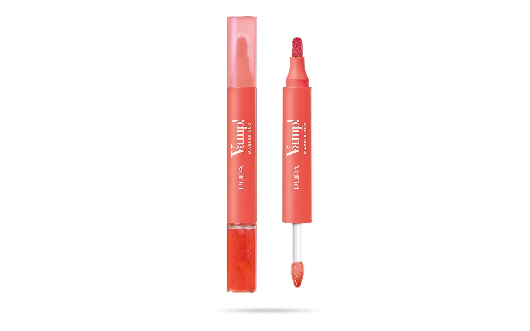 Pupa Vamp! Marker Duo rouge à lèvres + gloss 3-en-1 009 Jelly Coral