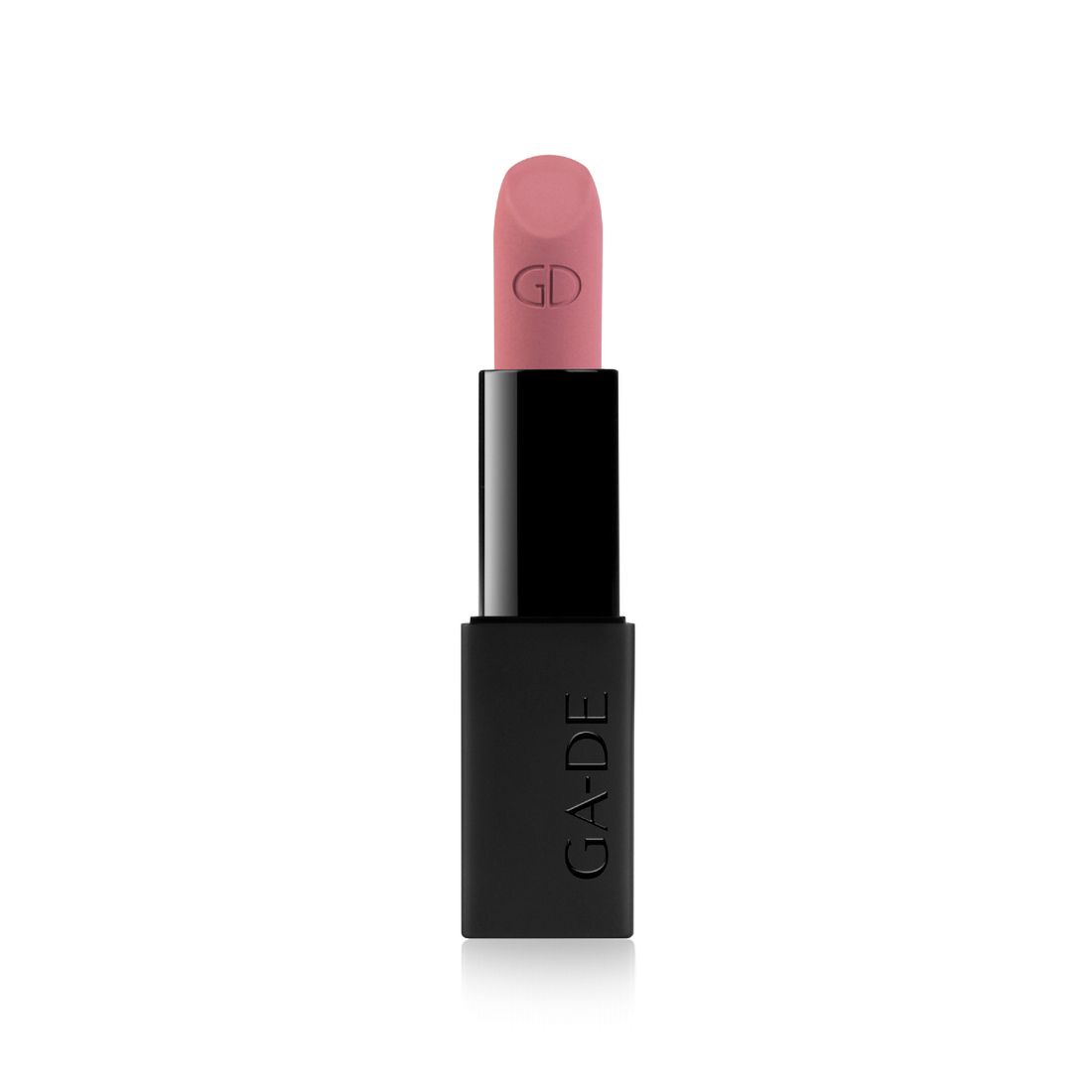 Lichtroze lipstick. Zwarte huls met GD-logo en G-A-DE-opschrift.