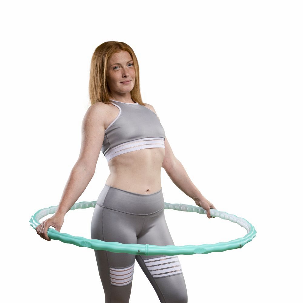 Hoopomania Slim Hoop hula hoop de massage, 0,72 kg, Ø 100 cm, vert clair/blanc