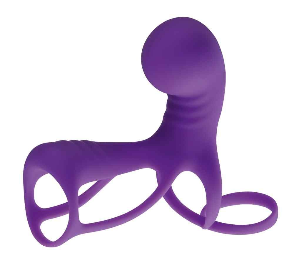 Sextoy violet en forme incurvée avec anneau. Sans panneau de commande.
