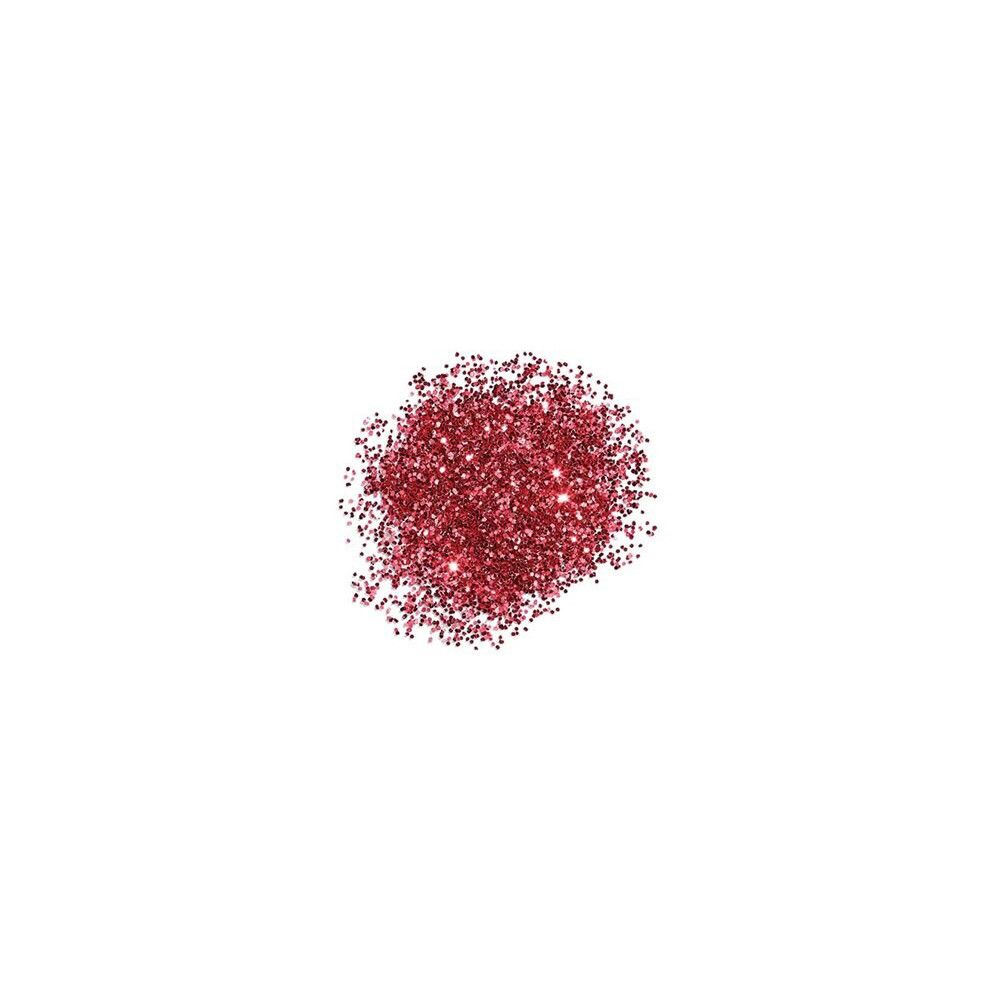 Tas de paillettes rouges. Forme ronde. Sur fond blanc.