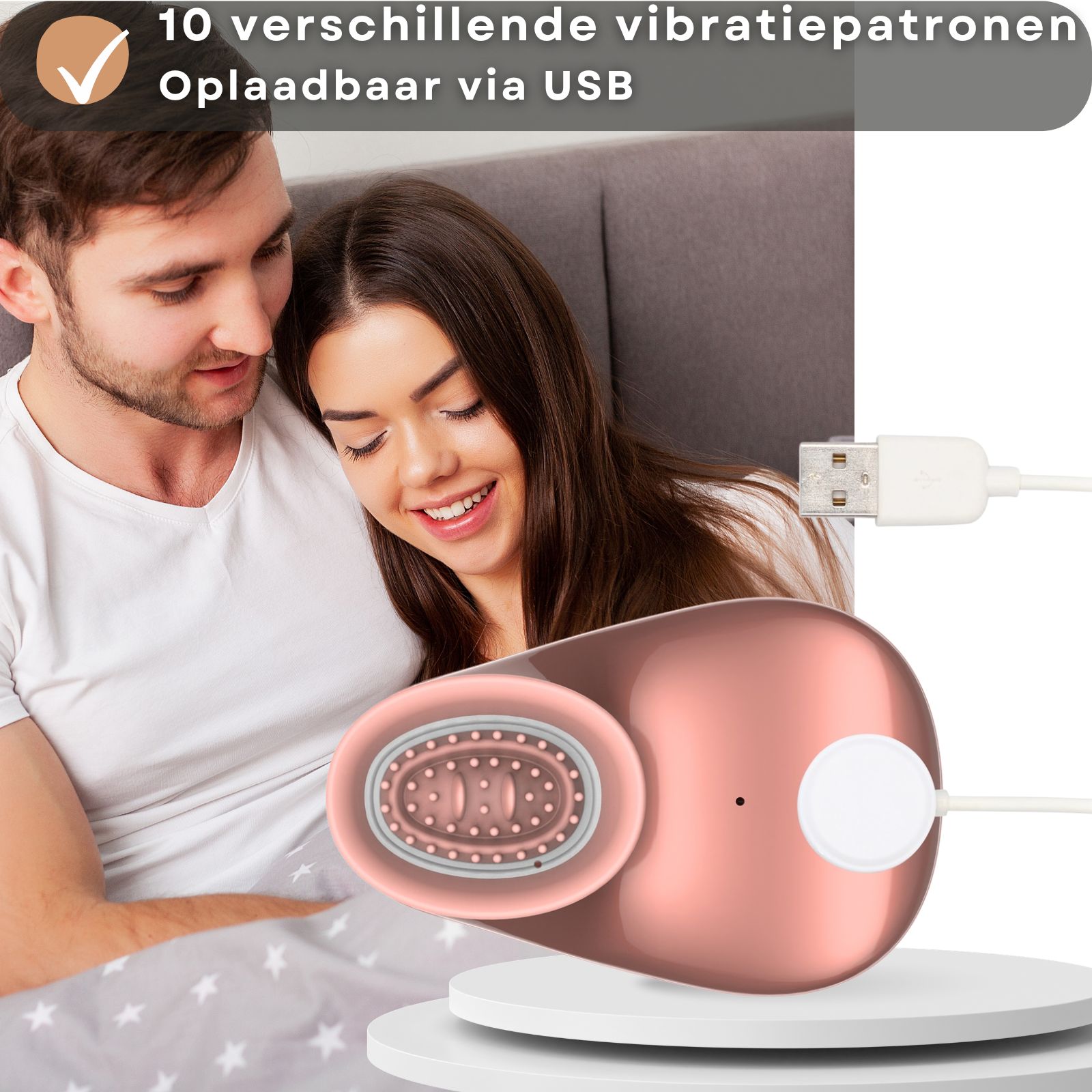 Roze vibrator met zuignap, 10 cm hoog.