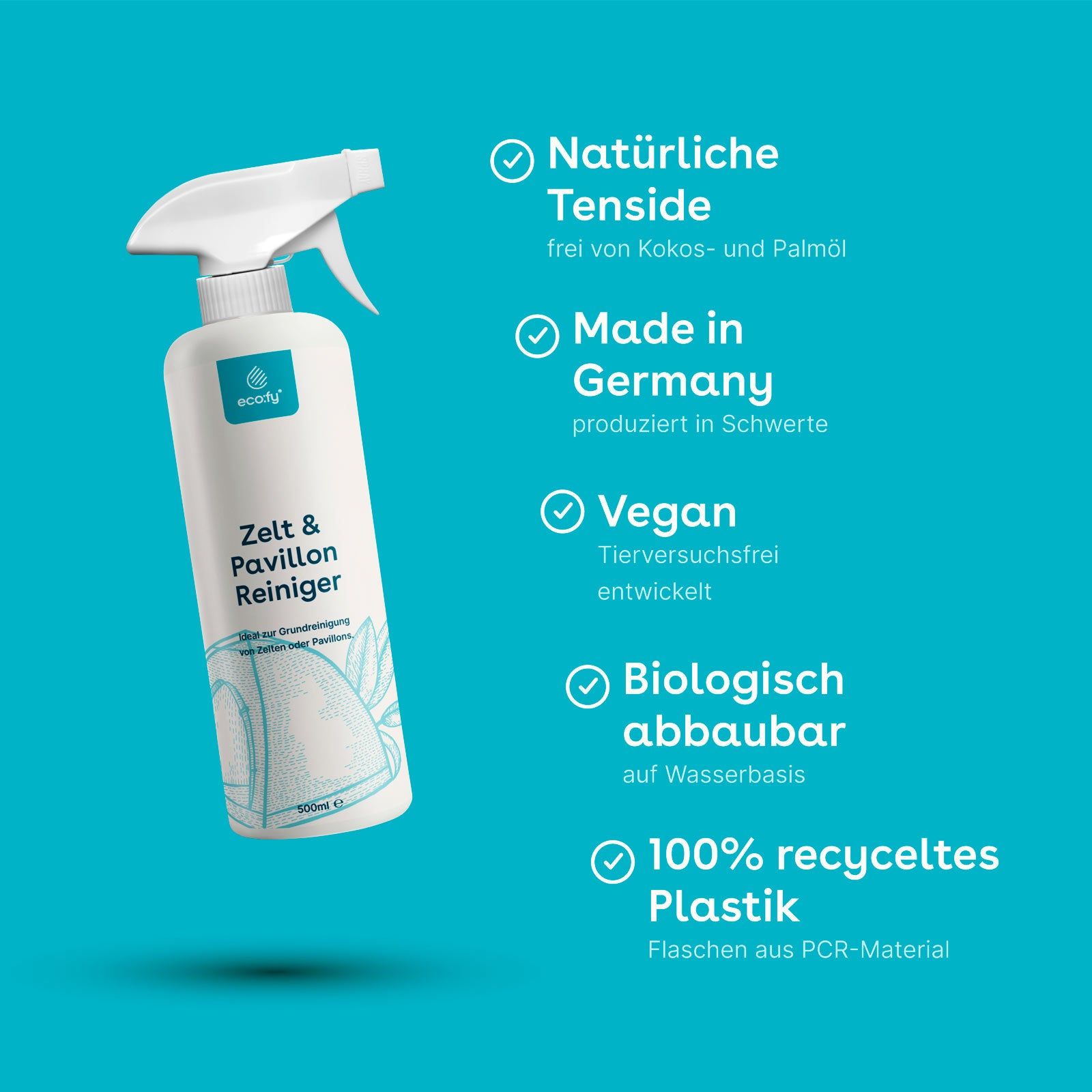 eco:fy® Nettoyant pour tentes et pavillons • en fibres naturelles et synthétiques