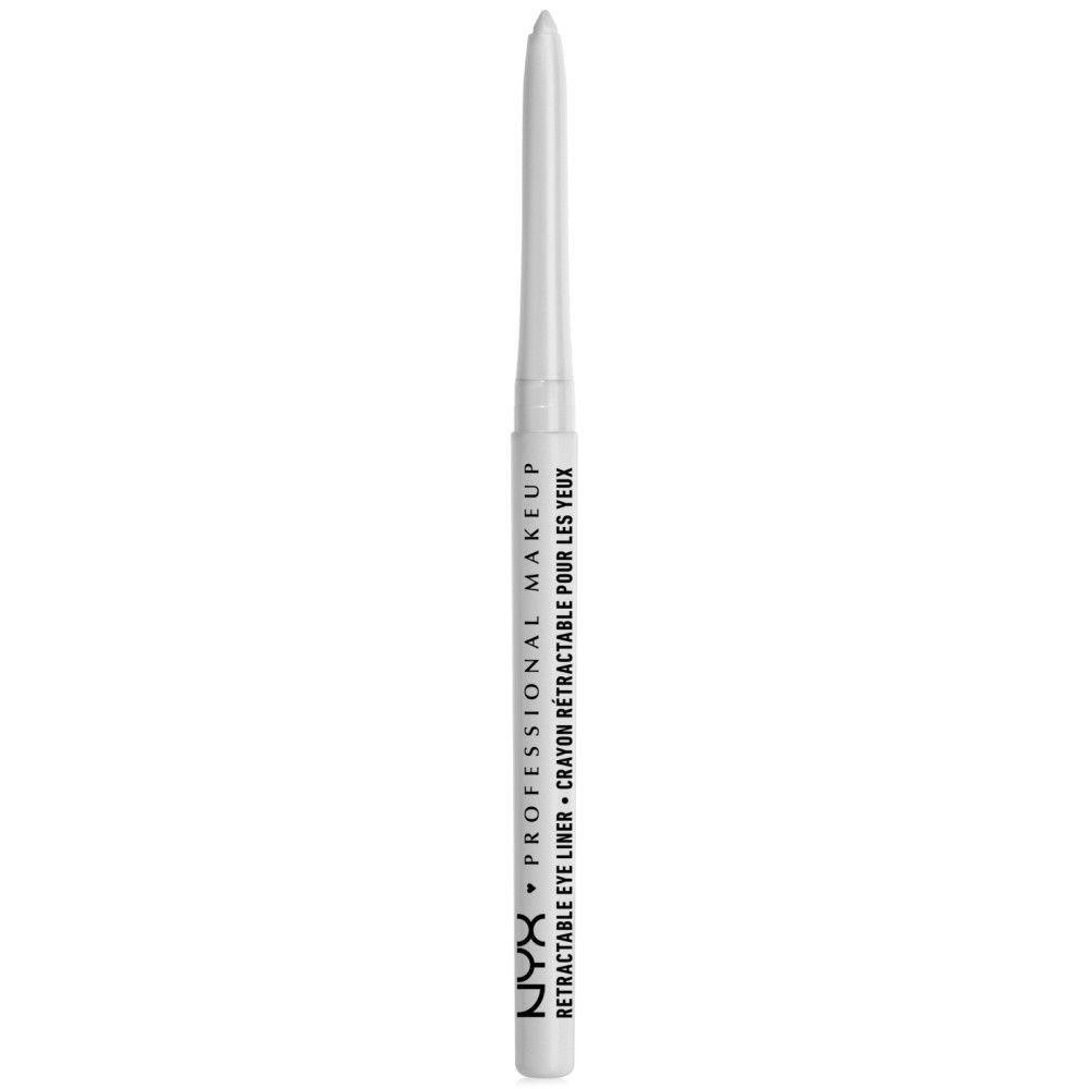 Crayon rétractable blanc. Inscription: NYX PROFESSIONAL MAKEUP. Texte.
