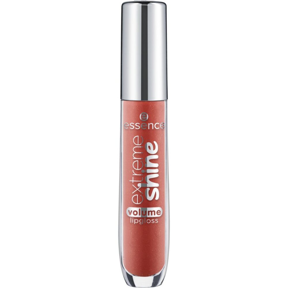 Essence Extreme Shine Volume Lipgloss, transparante tube met zilveren dop. Productnaam en merk zichtbaar.