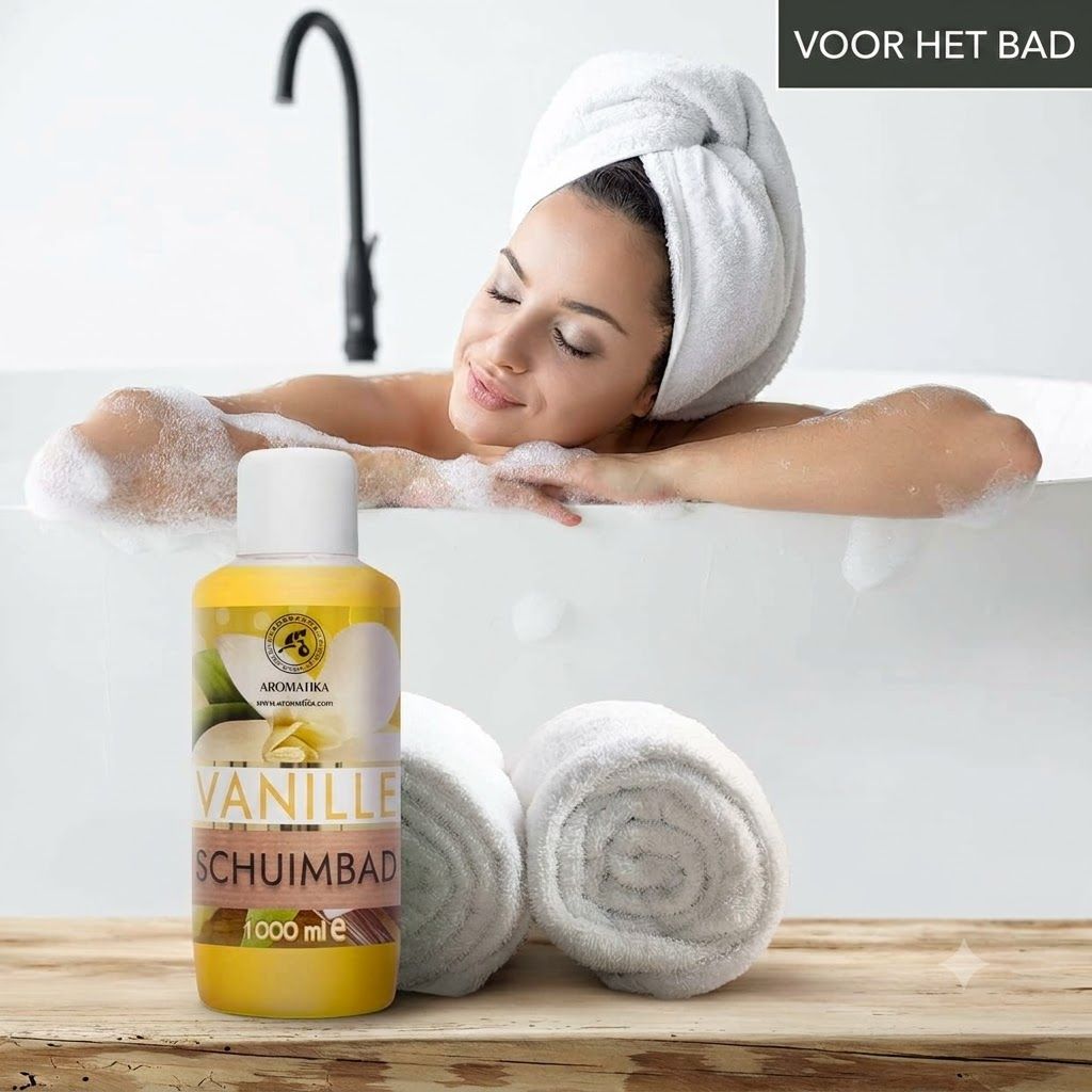 Fles vanille schuimbad, 1000 ml.