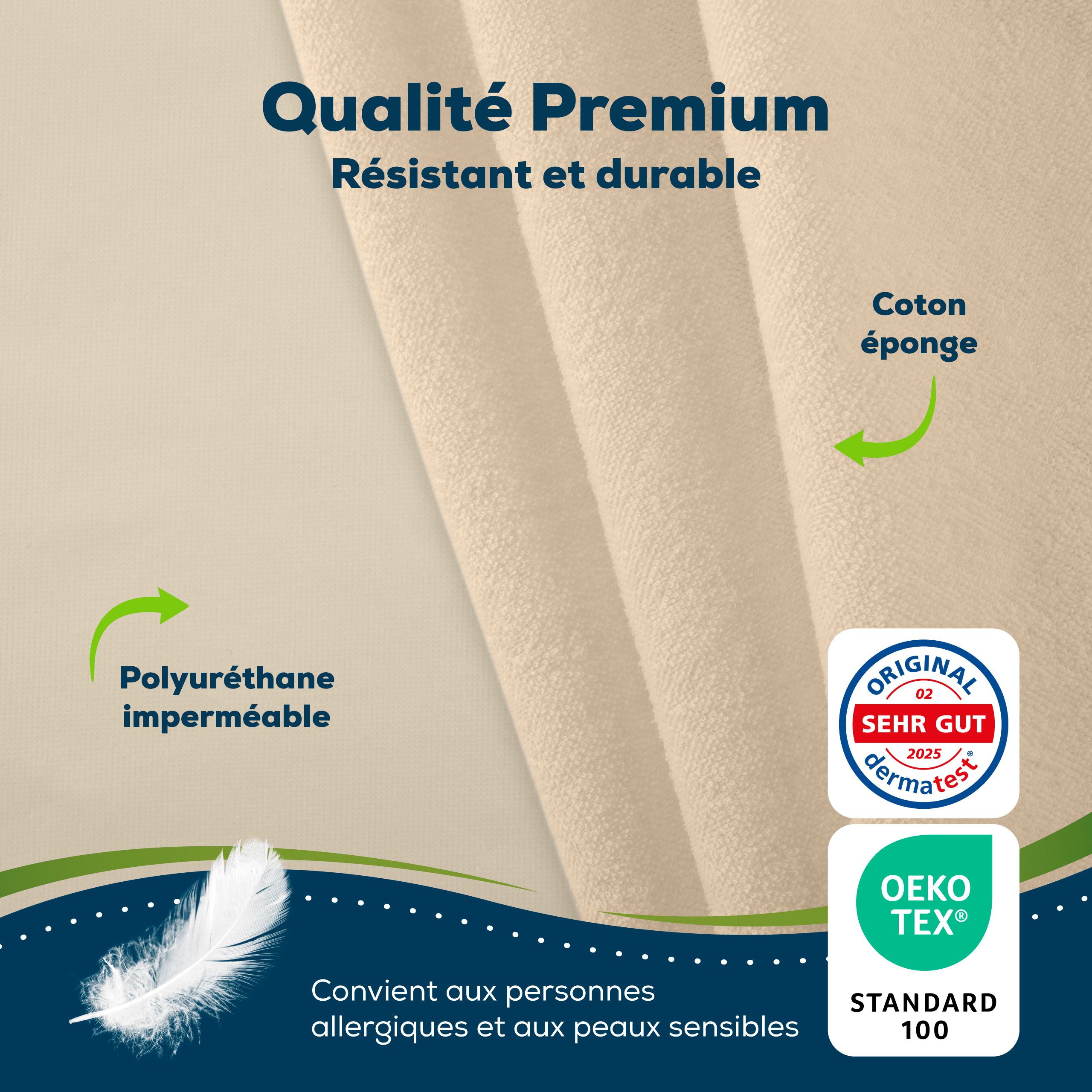 Sensalou drap-housse 100 x 200 en beige