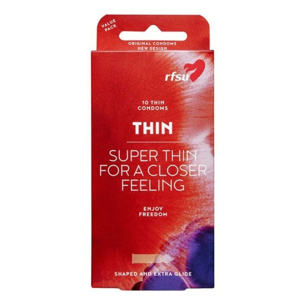 RFSU Thin condoomverpakking, 10 stuks. Super dun voor een dichter gevoel.