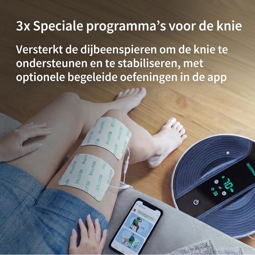 REVITIVE Medic Coach: Eenvoudige bediening, draadloze vrijheid, app-gestuurd, premium voetkussens.