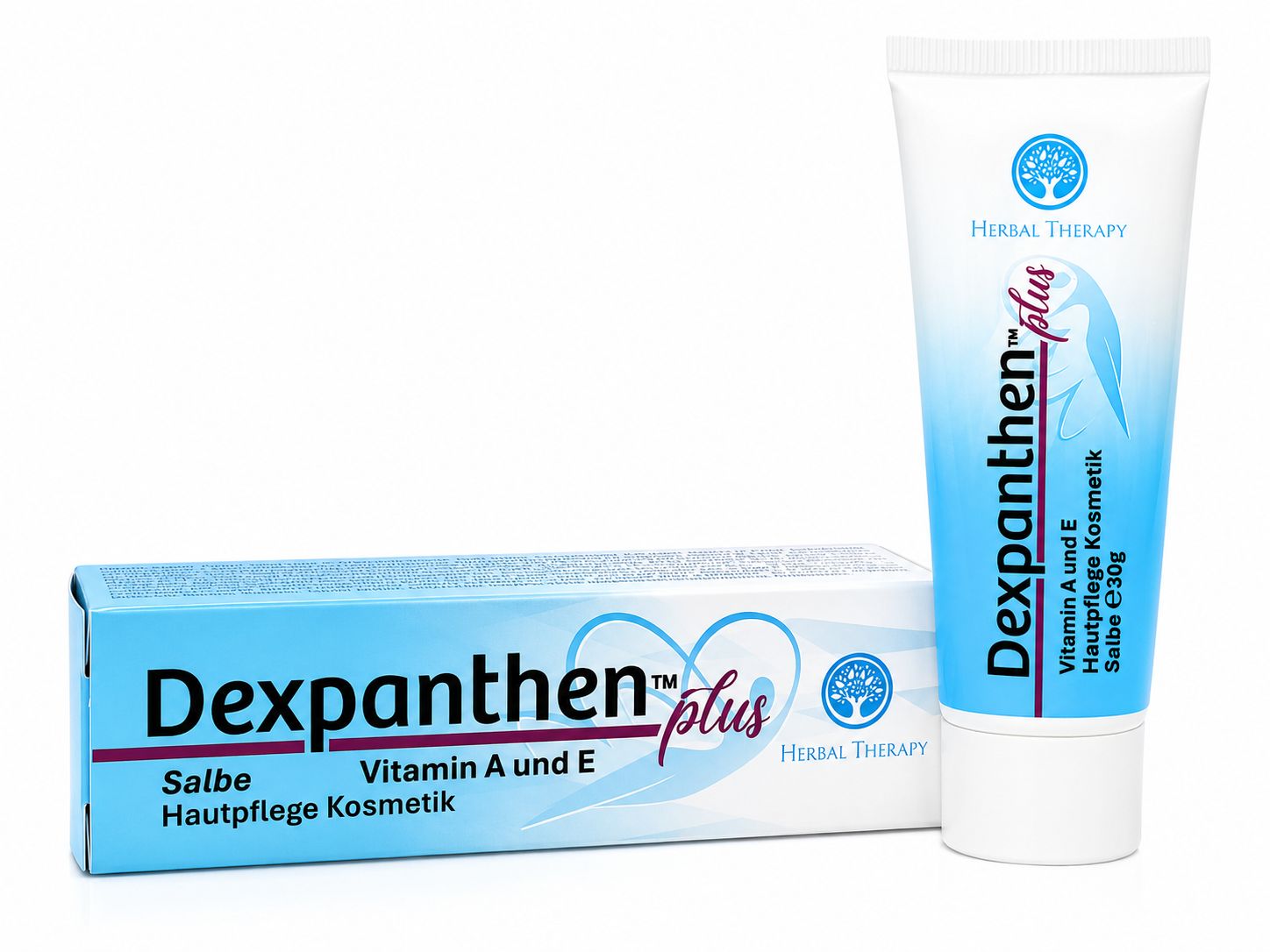 Tube en doosje Dexpanthen Plus zalf met Vitamine A en E.