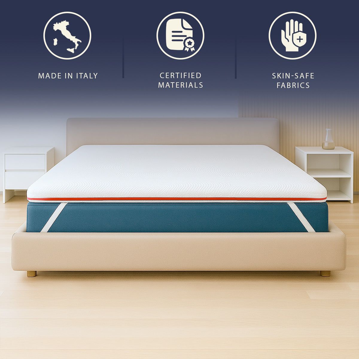 The White Stone Matras Topper 120x190 Memory Foam met 9 Verschillende Zones | Hoogte 5 cm