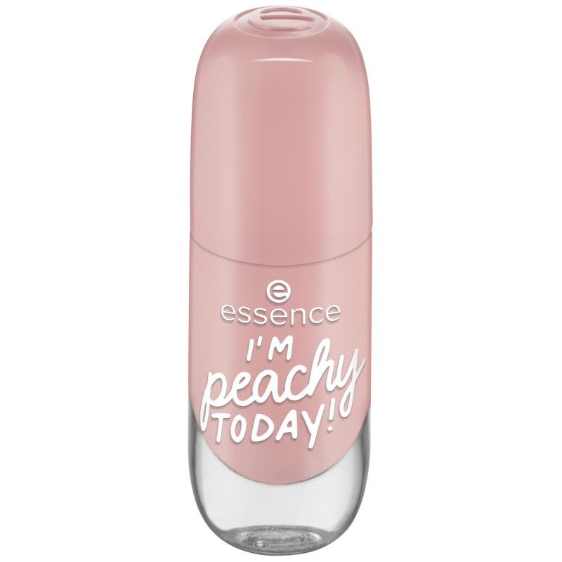 Essence nagellak in lichtpaars met opschrift "Grape a coffee". Flesje en dop zijn paars.