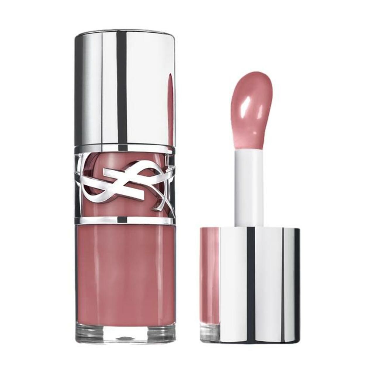 YSL LoveShine Lip Oil Gloss. Aperçu des différentes teintes. Images de produits, échantillons sur les lèvres et icônes.