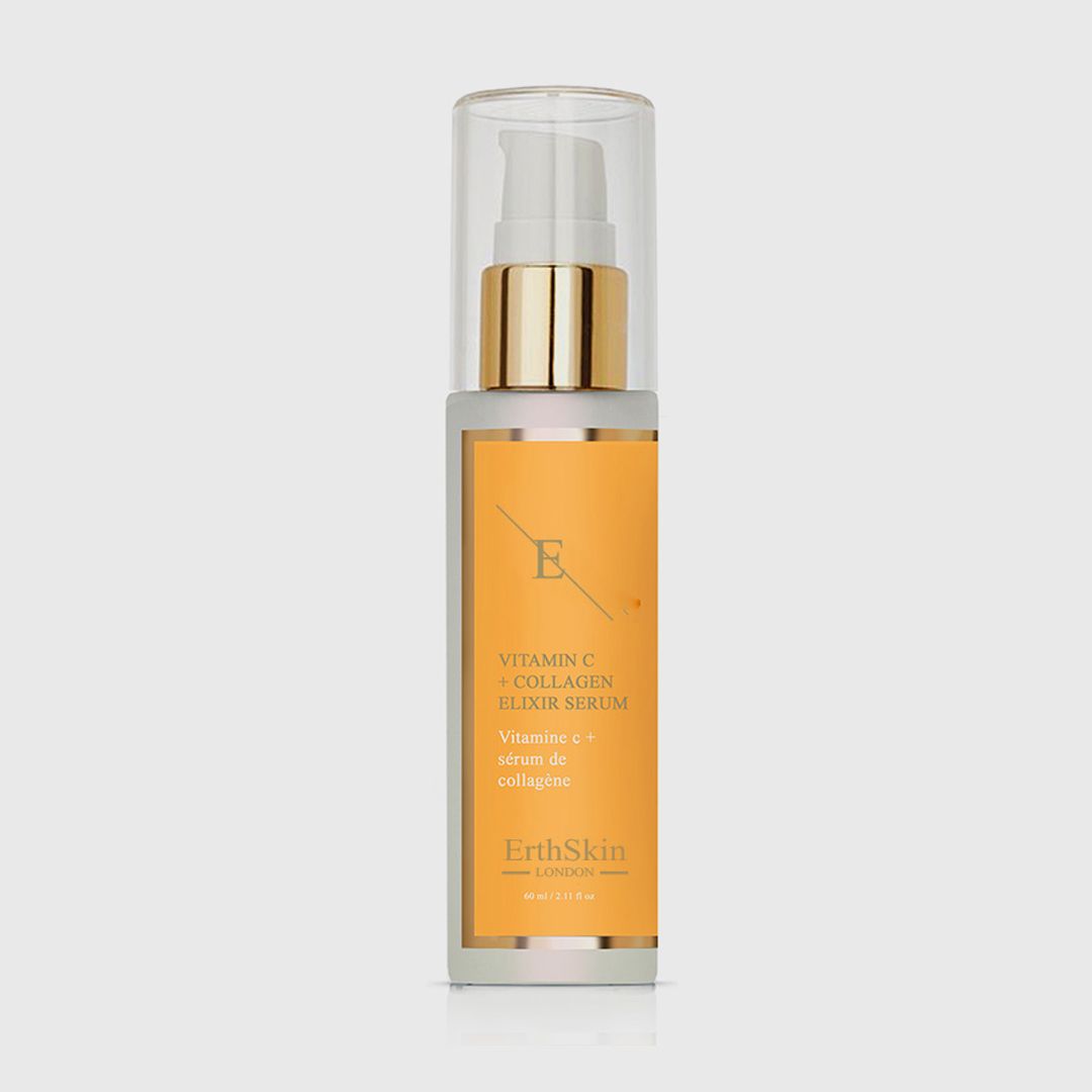 Flacon pompe, sérum élixir Vitamine C + Collagène ErthSkin.