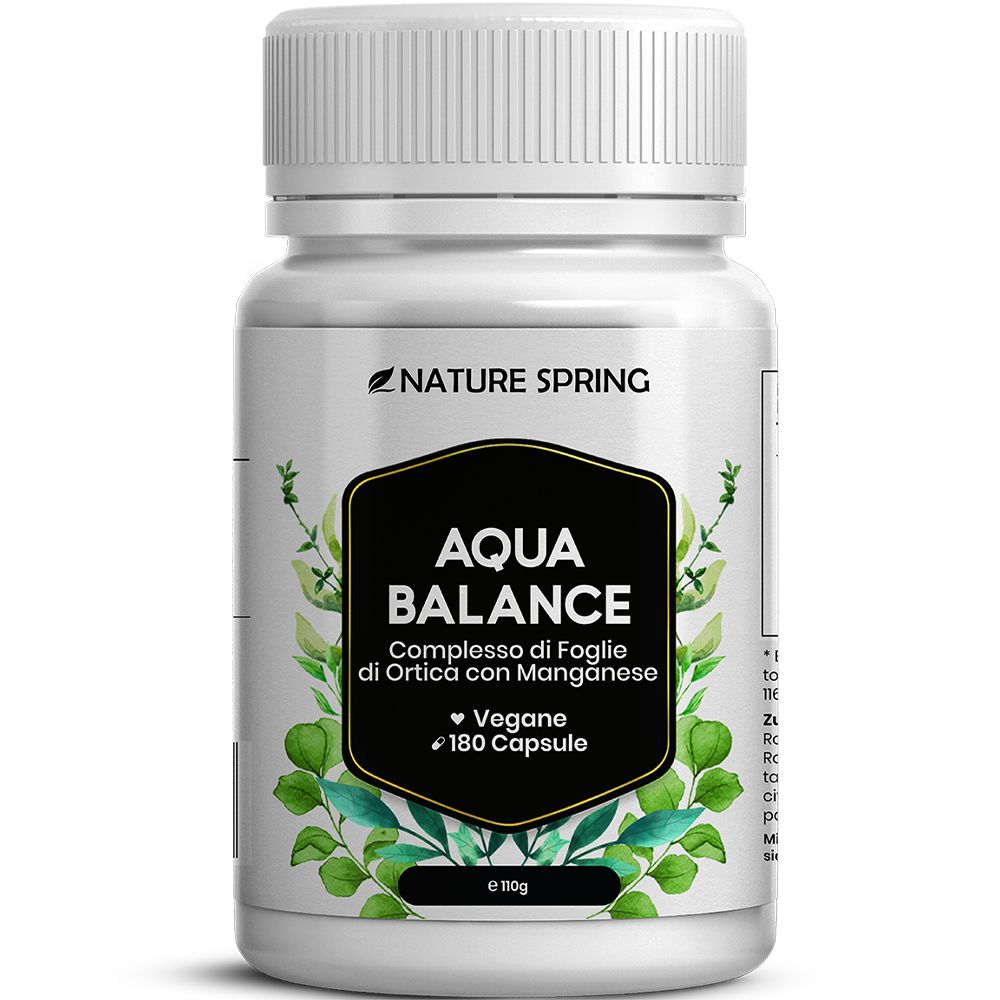 Contenant Nature Spring Aqua Balance de 180 capsules, vegan.