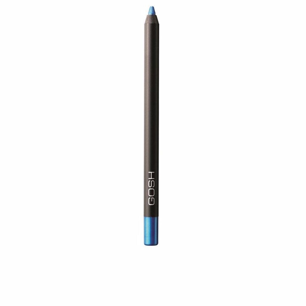 Crayon eyeliner bleu Gosh Velvet Touch Waterproof 011 Sky High. Corps noir, extrémité bleue, inscription GOSH.