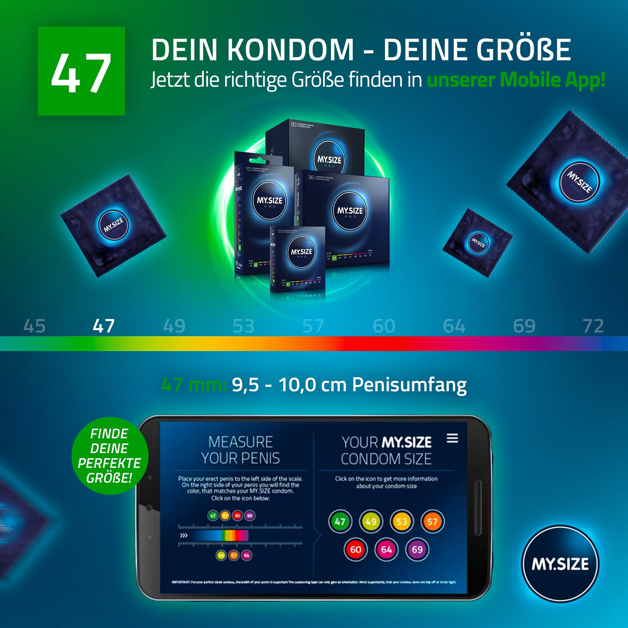 MY.SIZE: Vind uw perfecte condoommaat met de app. Maten 45-72.