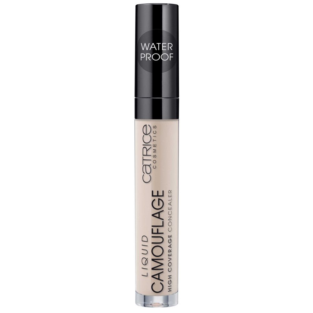 Correcteur Catrice Camouflage. Correcteur liquide en tube. Texte: Liquid Camouflage, High Coverage Concealer, Waterproof.