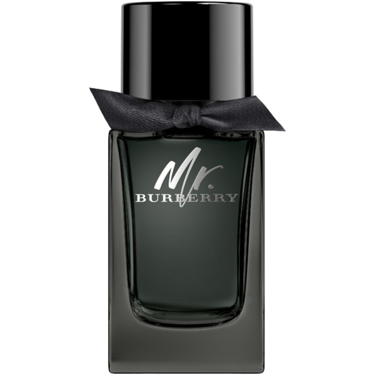Flacon Mr. Burberry Eau de Parfum avec nœud noir.
