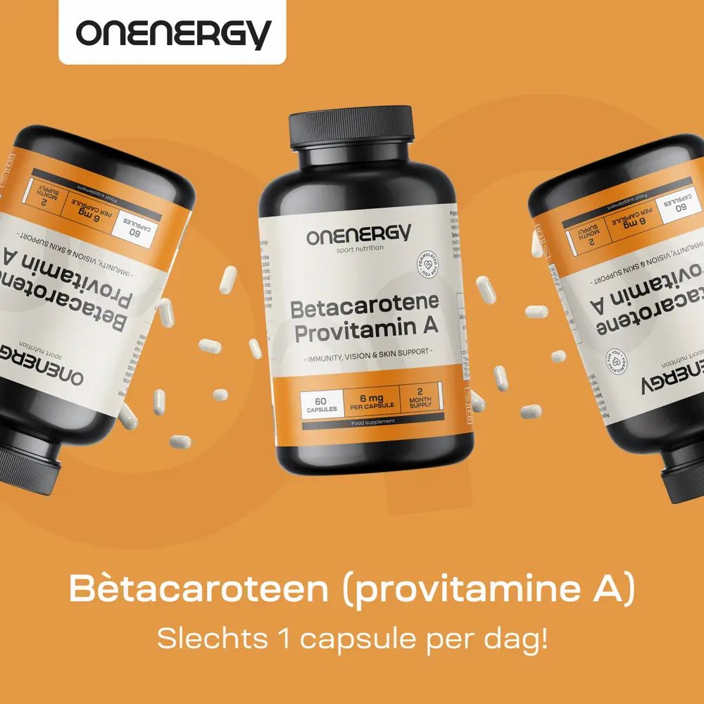 Potje OnEnergy Bèta-caroteen (provitamine A), 60 capsules, ondersteunt immuunsysteem, zicht, huid.