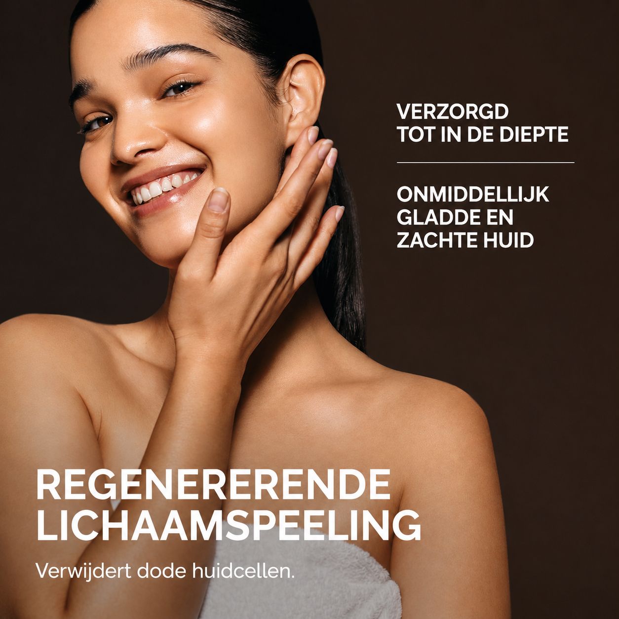 Regenererende lichaamsscrub, verwijdert dode huidcellen.
