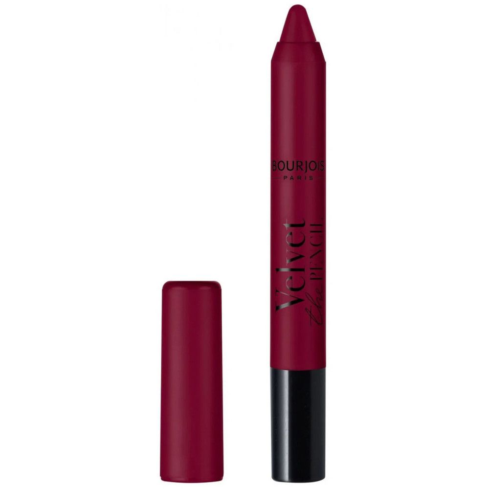 Crayon rouge à lèvres avec capuchon détaché. Inscription: Velvet Pencil.