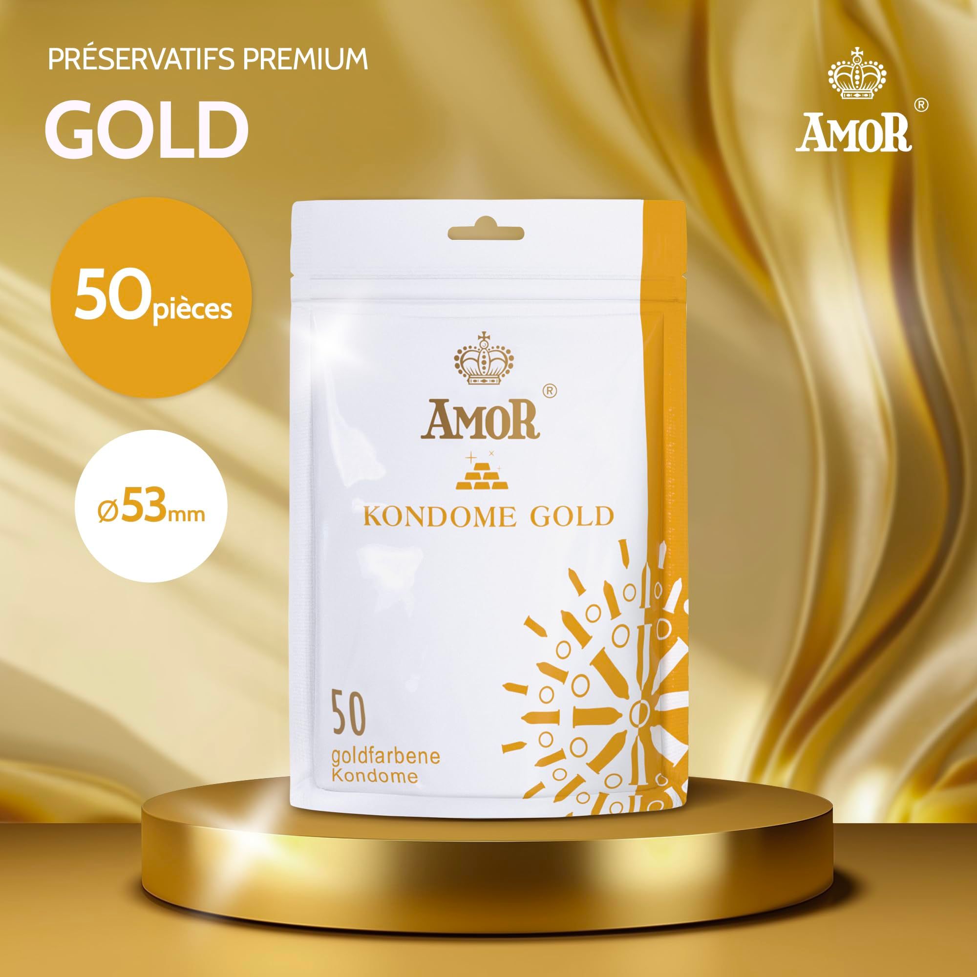 AMOR Gold Préservatifs 53mm