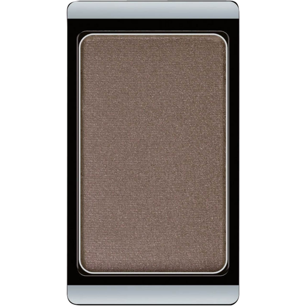Oogschaduw in rechthoekige vorm. Kleur bruin. Zwart frame met zilveren accenten.