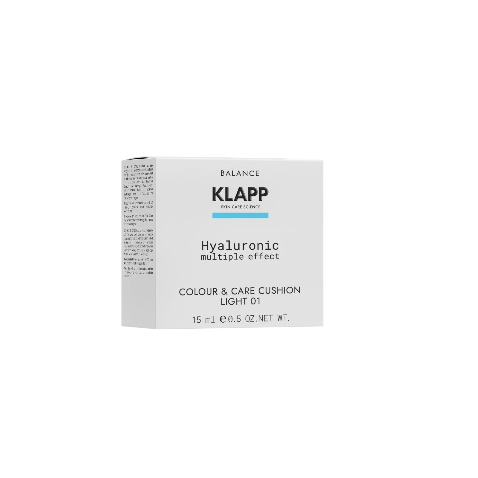 Emballage Klapp Hyaluronic Multiple Effect Colour & Care Cushion, clair 01.