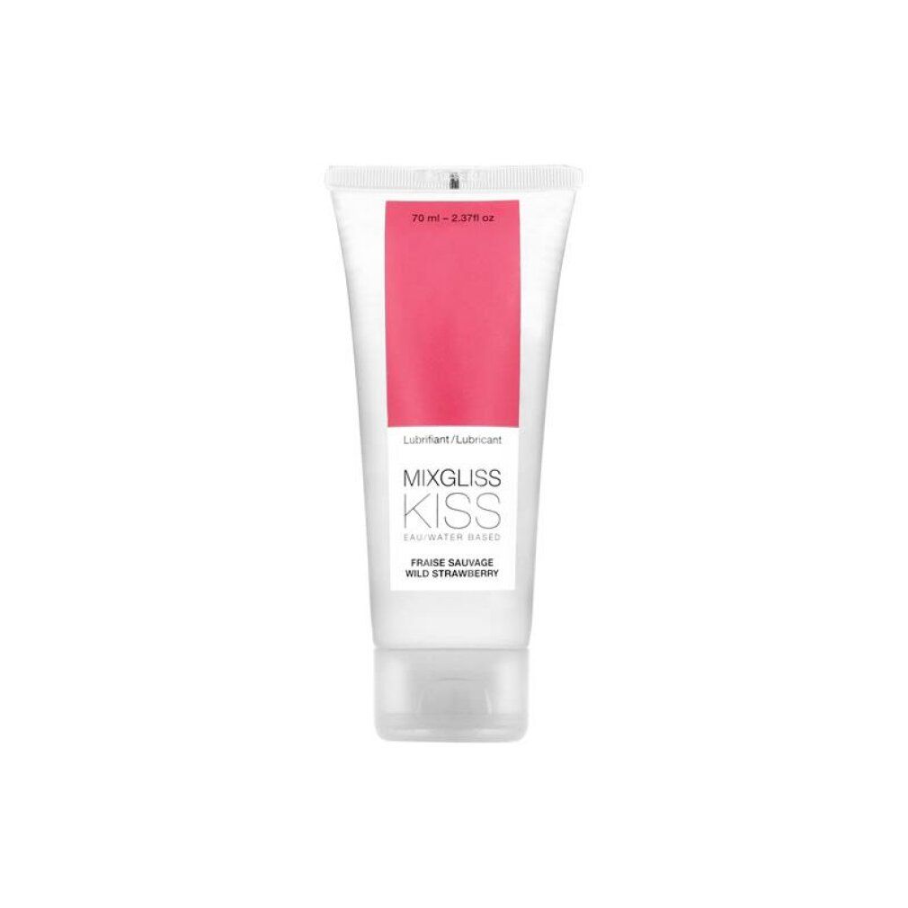 Gel lubrifiant Mixgliss Kiss Fraise, à base d'eau, tube de 70ml.
