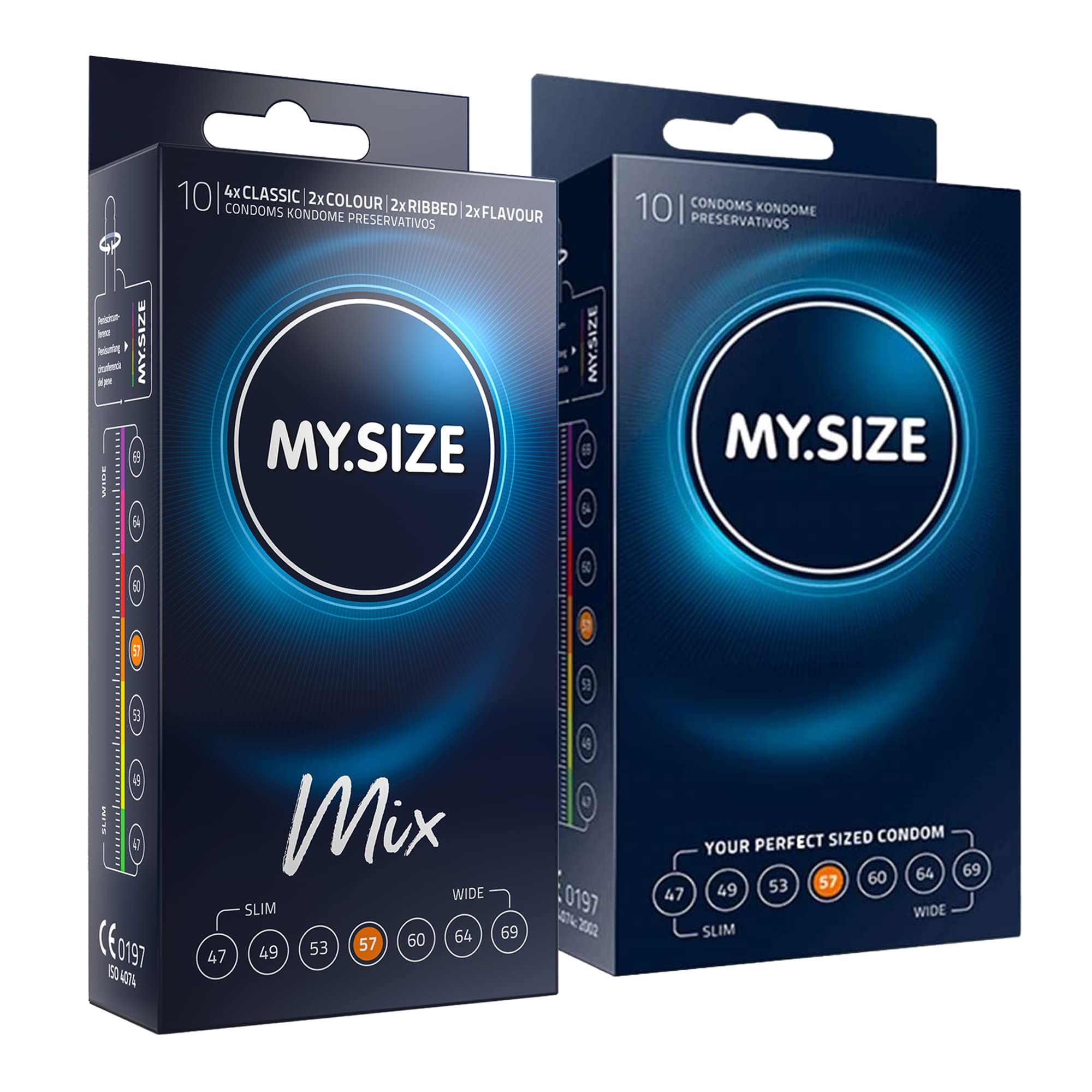 MY.SIZE Mix Préservatif Set Taille 4 57mm