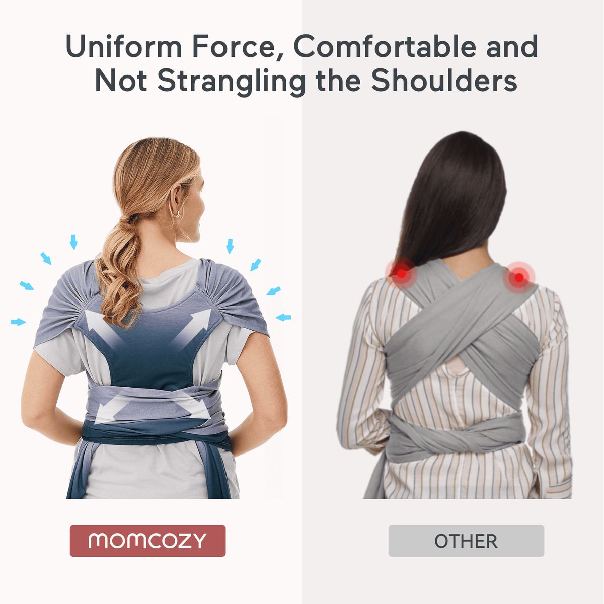 Porte-bébé écharpe Momcozy, dégradé bleu