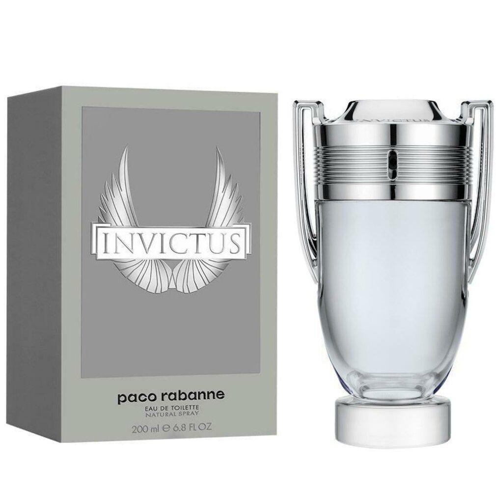 Flacon de parfum et boîte. Flacon avec bouchon et poignées argentés. Boîte avec logo.